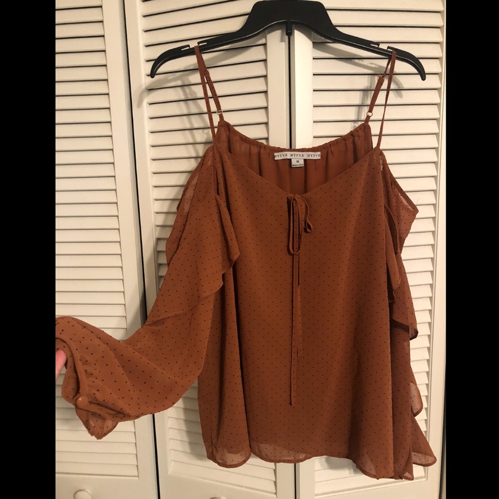 Cold Shoulder HYFVE Rust Blouse